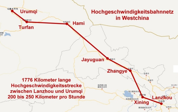 Hochgeschwindigkeitsstrecke entlang Seidenstraße
