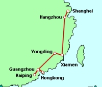 Private Bahnreise entlang Chinas Ostk�ste von Shanghai bis nach Hongkong