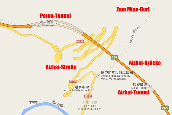 Aizhai-Strasse und Aizhai-Brücke in Dehang Aizhai-Strasse und Aizhai-Brücke in Dehang
