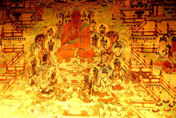 Wandgemälde in Mogao-Grotten in Dunhuang Wandgemälde in Mogao-Grotten in Dunhuang