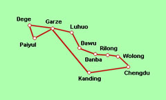 Rundreise entlang den Nationalstra�en G317 und G318 in Sichuan