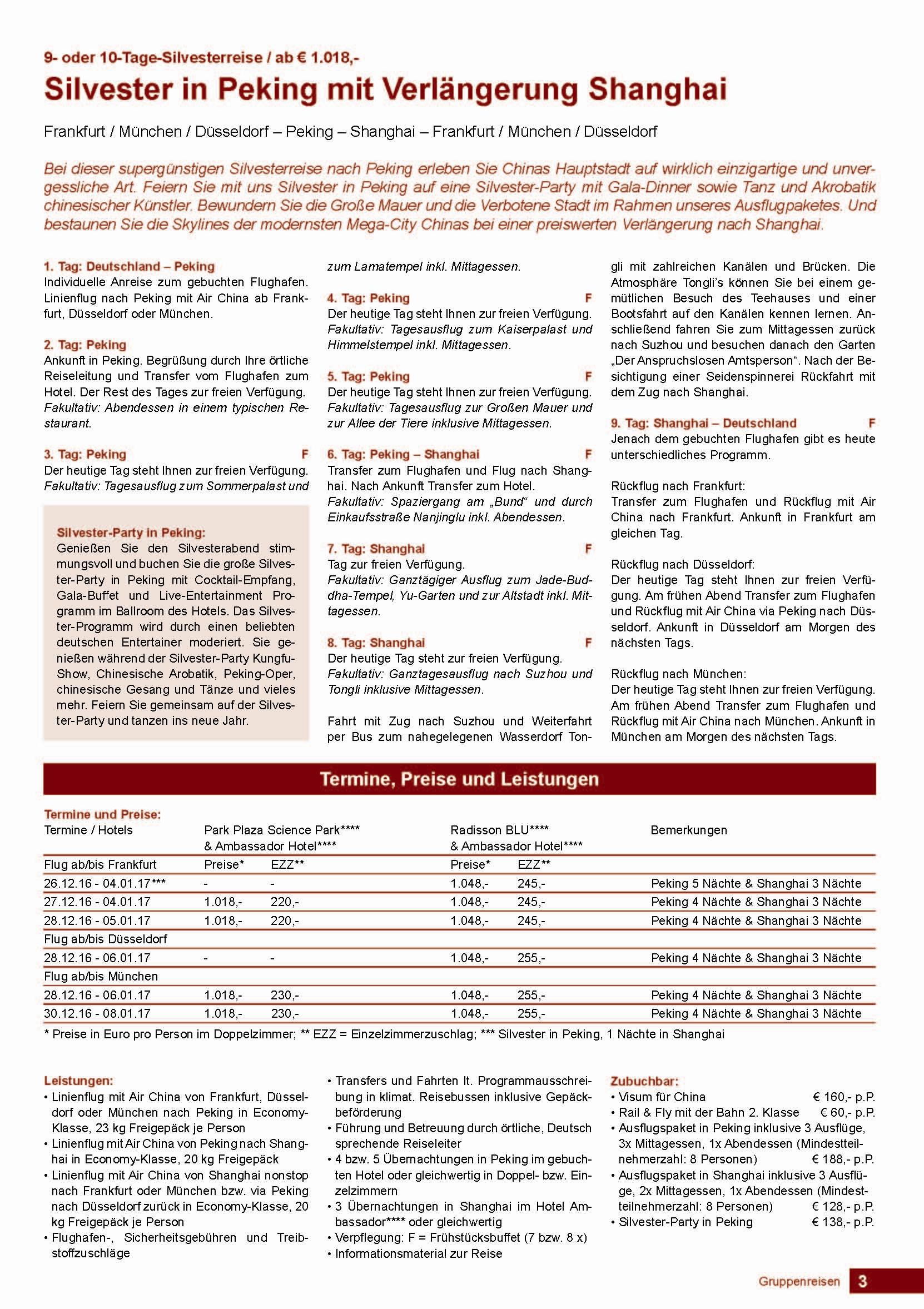 Silvester 2016 in Peking und Shanghai Silvester 2016 in Peking und Shanghai